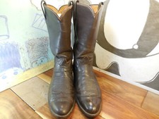 Tony Lama Black Label Brown Leather Boots Men's 8D Made in USA