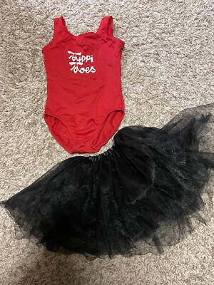 Girls' Tippi Toes Red Black 2 Piece Ballet Tutu Set Sz 4T