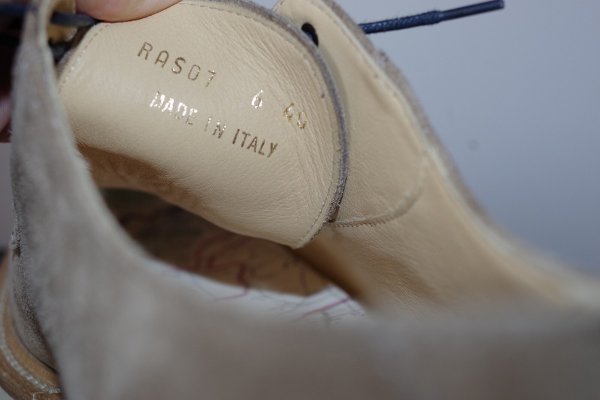Paul Smith Suede Sand Beige Cow Leather/Rubber Sole Lace Up 