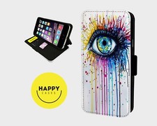 ARTY PAINT DRIP EYE AMAZING- Faux Leather Flip Phone Case Cover - iphone/Samsung