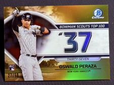 2023 Bowman Chrome GOLD REFRACTOR BOWMAN SCOUTS TOP 100 #37 Oswald Peraza 27/50
