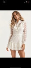 LoveShackFancy Trisha Mini Dress True White Brand New With Tag $495 Size 0