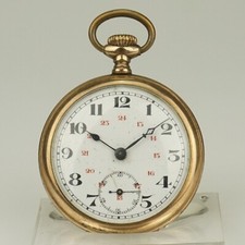 Rare Pocket Watch Men's no fusee duplex no chronometer no repeater gold pl RAR