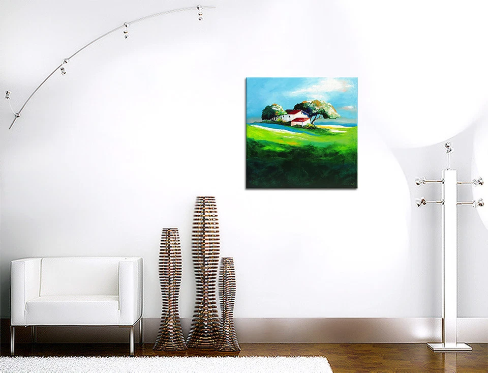 NOVAARTE Acryl Bild Gemälde Feld Abstrakt Malerei Haus Modern Kunst Aue ORIGINAL - Bild 3 von 4