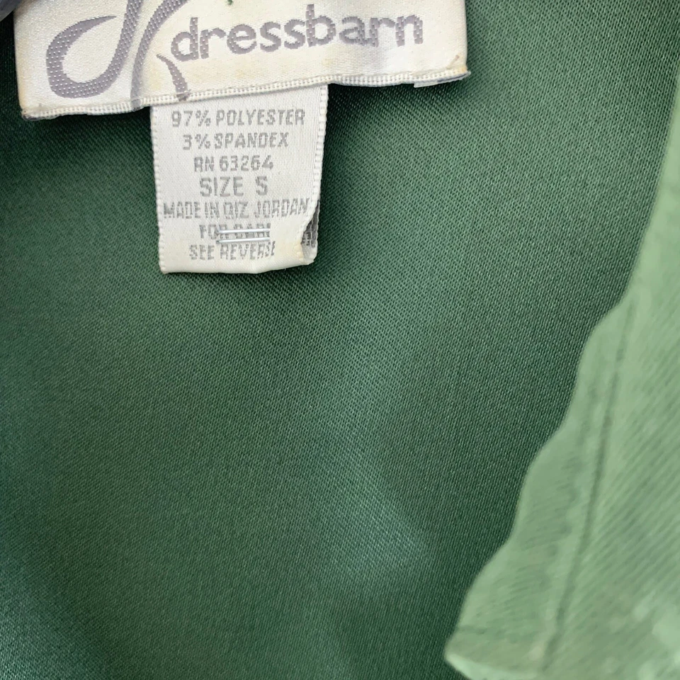 Blazer Dressbarn Mujer Pequeño Tres Botones Chaqueta Verde Manga Larga Carrera Foto 2 de 3