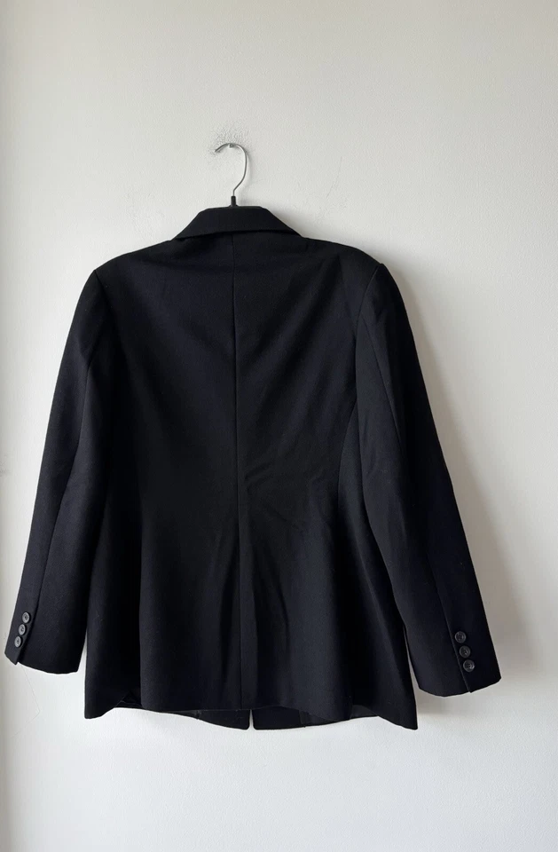 Vintage Searle Blatt Twill Blazer Black Notch Collar 4 Button Womens 14 USA - Imagem 2 de 4