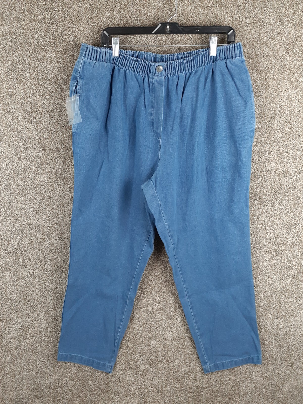 Woman Within Pull Jeans 20W Plus Blue Denim Grandma Cottage High Rise NWOT
