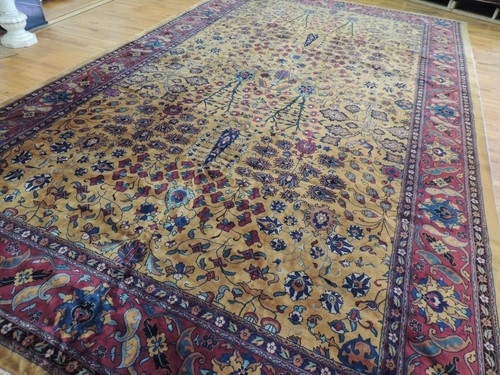 Antique Turkish 10x17 paisley Oriental GOLD Purple wool hand-knotted Velvet pile - Picture 5 of 18