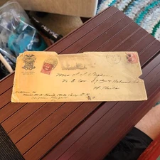 May 9, 1898 Postal 2 Stamps  Envelope Liberty Home Country 