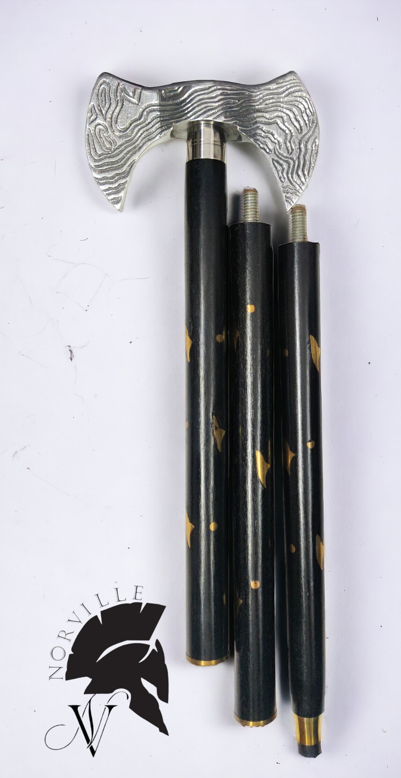 New Solid Axe Head Handle Walking Stick Wooden Me… - image 3