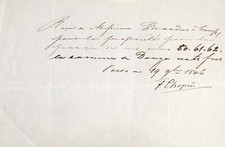 Frederic CHOPIN (Composer): Signed Copyright Agreement for Piano Works Op. 60-62