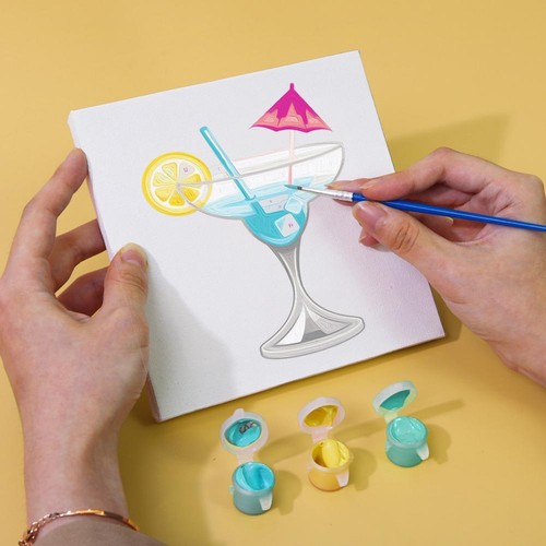 Painting by Numbers Cocktails,6Pieces for DIY,Hand-Painted Oil Painting Set New - Foto 20 di 29