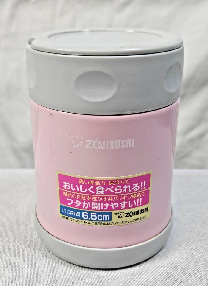 Tarro de comida Zojirushi rosa de acero inoxidable SW-EAE35-PA .35L 11,8 oz termo aislante Foto 2 de 4