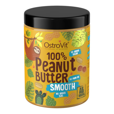 OstroVit 100% Erdnusscreme 1000 g Glatt Smooth 100% Ohne Zucker und Salt
