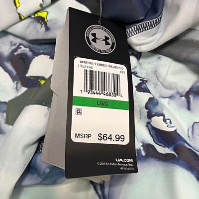 Legging Under Armour HeatGear Femme - Taille L - Bleu/Gris/Jaune - Neuf Avec étiquettes