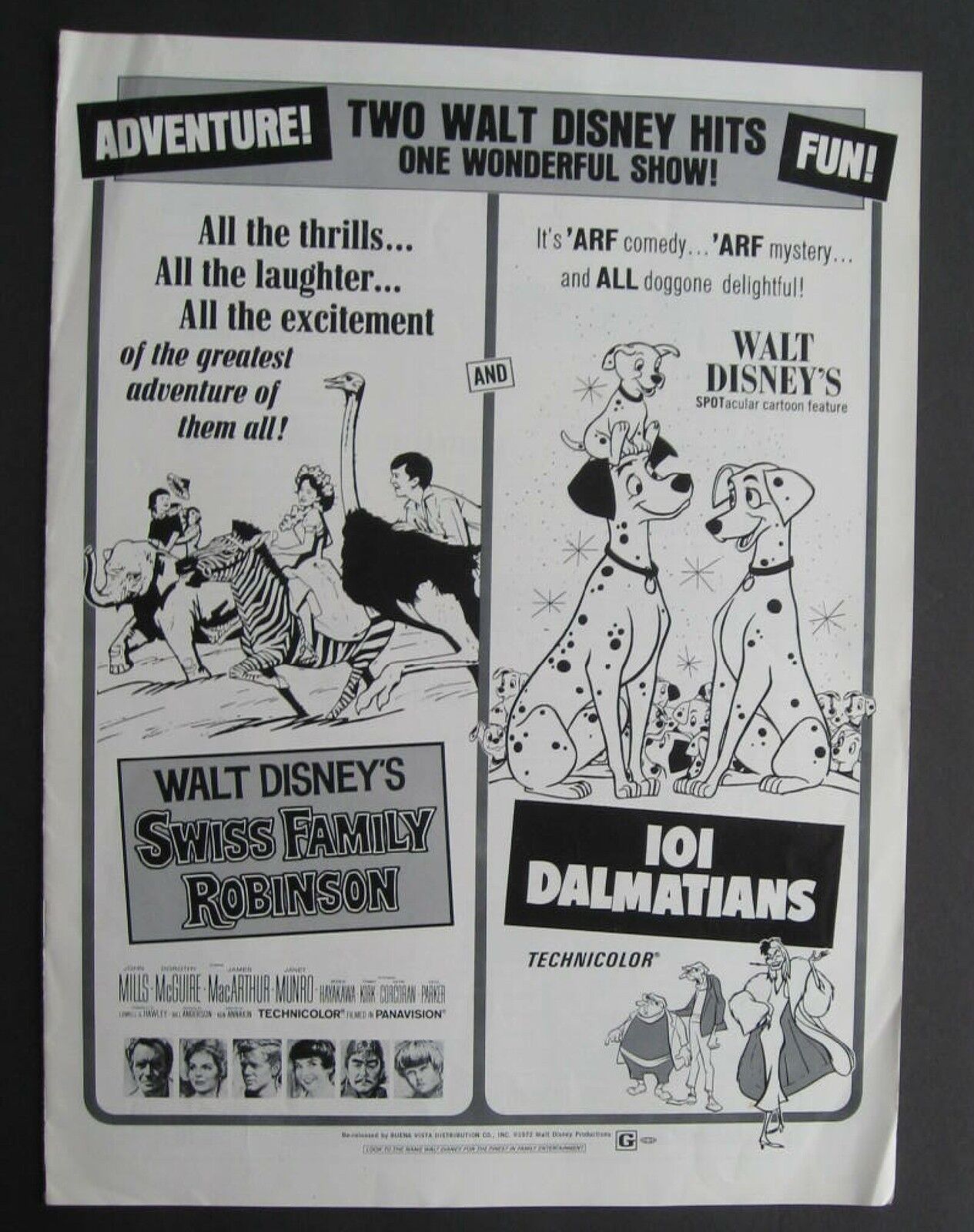 Walt Disney's 101 Dalmatians  Press Book Publicity Release For 1