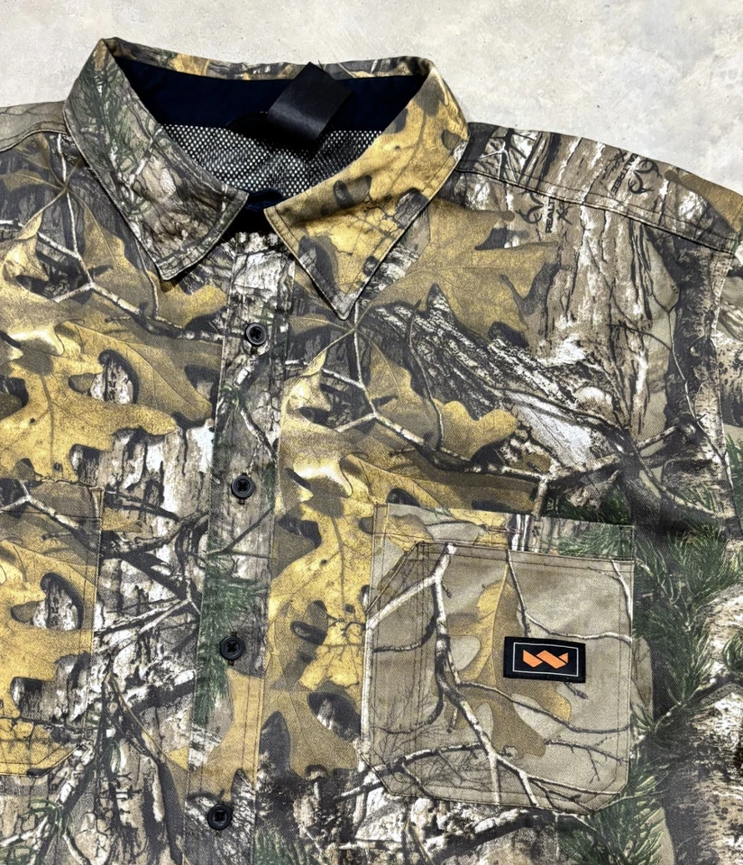 Walls Realtree Xtra Camo Short Sleeve Button Front Shirt Hunting Mens 3XRG - Image 2 of 4