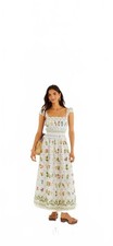 Farm Rio Tropical Porcelain Maxi Dress, Size M