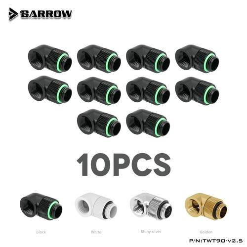 Barrow G1/4" 90 Degree Elbow Rotation Connector Fitting TWT90 4pcs - 第 1/10 張圖片