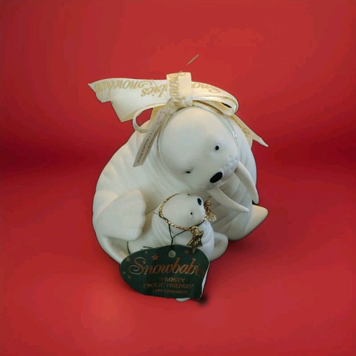 Dept 56 Snowbabies "FROSTY FROLIC FRIENDS" Bisque Ornament Walruses #68950 New - Picture 1 of 10