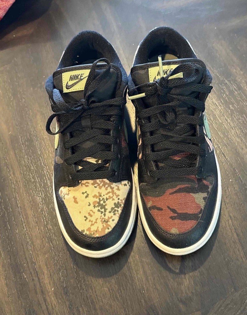 DH0957 001 Nike Dunk Low SE 'Black Multi-Camo' Men's Size 7 Women