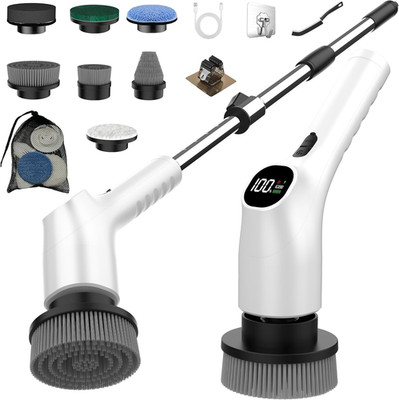 Elektrische Reinigungsbürste, Electric Cleaning Brush Mit 7 Wechselbürsten, IPX7