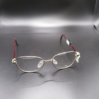 Premium Eyewear Scorpio Gold Maroon Oval Eyeglass Frames 52-18-135 China