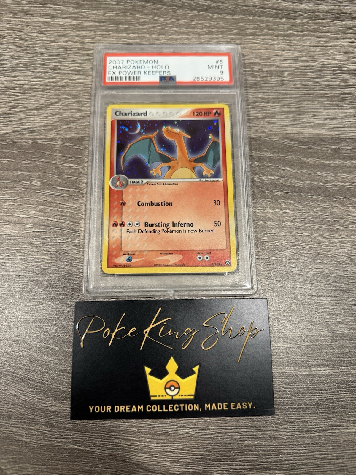 2007 POKEMON EX POWER KEEPERS #6 CHARIZARD-HOLO PSA 9