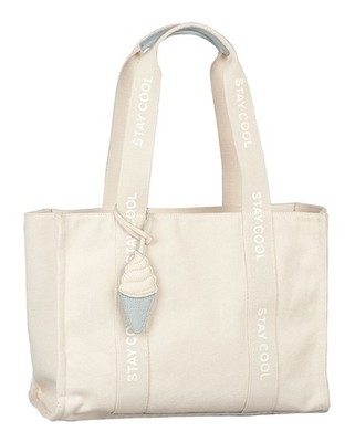 TOM TAILOR Azura Zip Shopper L Shopper Tasche Beige creme blaugrau