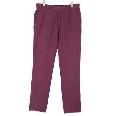 Massimo Dutti Men Slim Chino Pants Purple W32 L34 Straight Leg Cotton