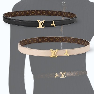 NEW Louis Vuitton Pretty LV 20mm Reversible Belt Black Beige