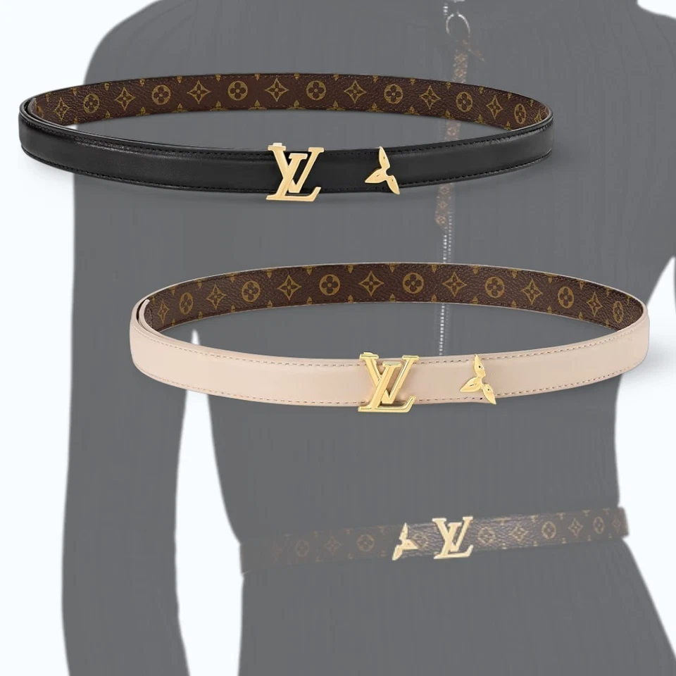 NEU Louis Vuitton Pretty LV 20mm Wendegürtel Schwarz Beige Damen Authentisch LV - Bild 1 von 1