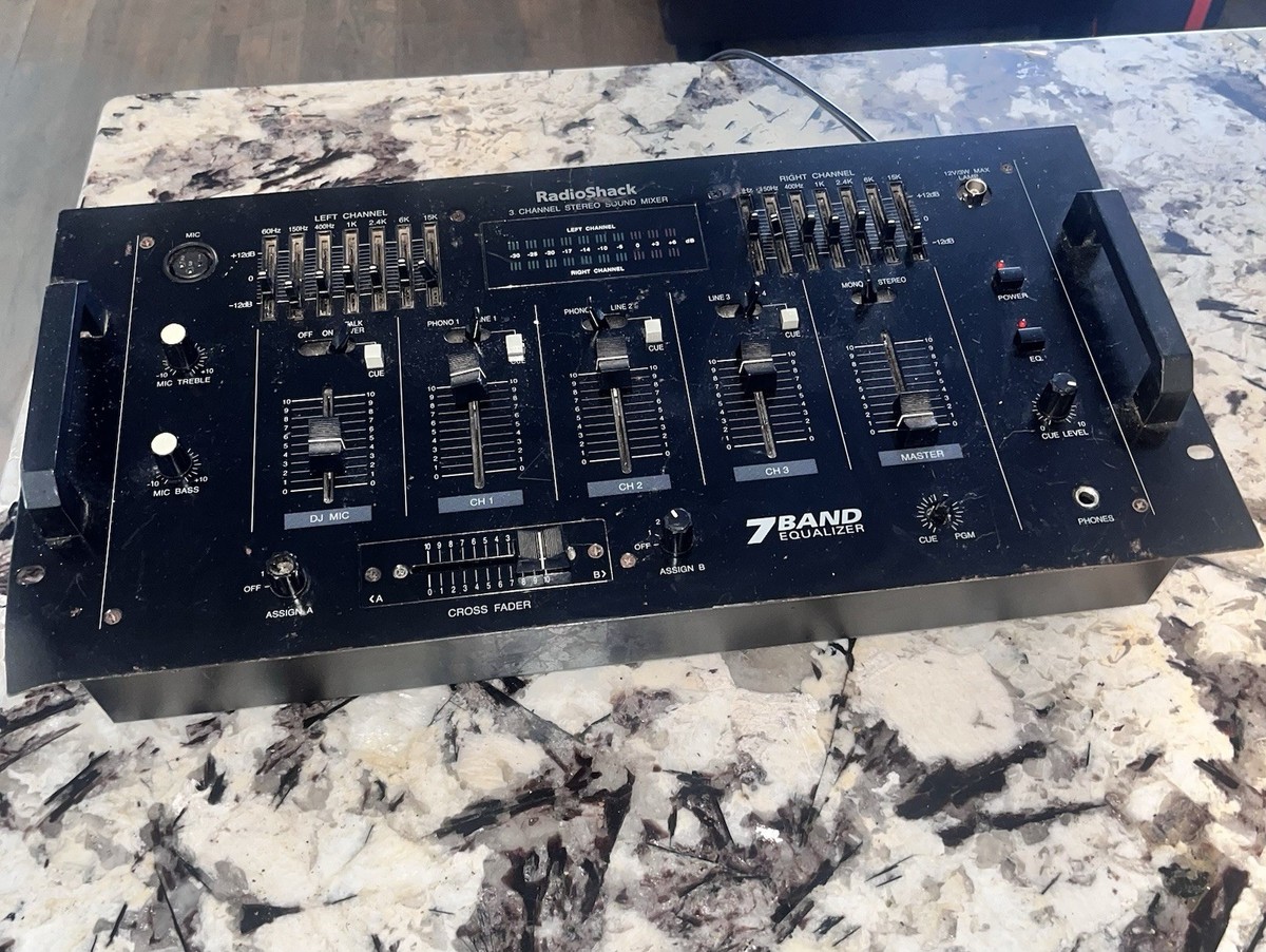 訳あり品 Radio Shack dj mixer 3 channel Radio Shack 32-3012 3 Channel Stereo DJ Mixer - Evolution Music