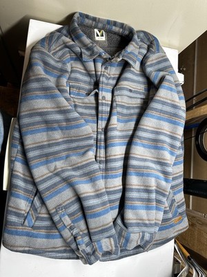 Men s Voyager Gray Southwest Style Fleece Button Up Jacket Size 2XL