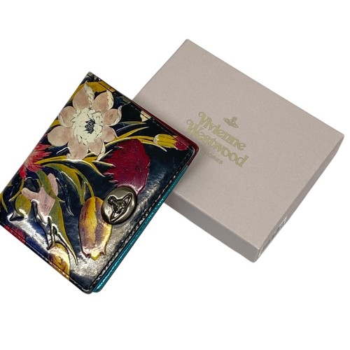 Vivienne Westwood Orb Carpet Flower Card Case, Black Multicolor Women USED