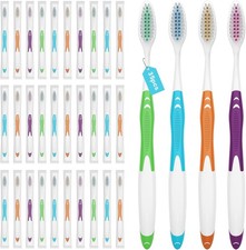 Bulk Toothbrushes 35 Pack Individually Wrapped Toothbrushes Pack Adults  Kids