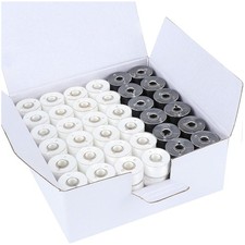 144pcs Prewound Bobbin Thread Set - White/Black