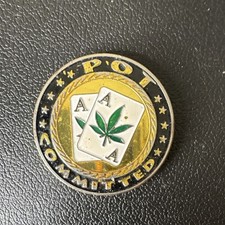 Poker Card Guard Las Vegas Committed AA Cannabis Leaf Design