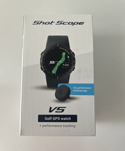 Shot Scope V5 Golf GPS Watch w/ Performance Tracking Tags Set, Black