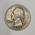 1954 D Washington Quarter 25c Denver 90% Silver US Coin