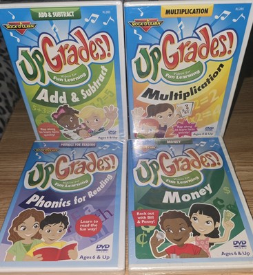 4 DVD Rock N Learn LOT ALL SEALED! - Multiplicartion/Add Subtract/Phonics/Money