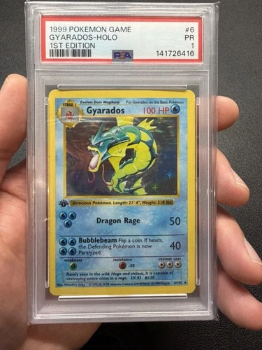 1999 POKEMON BASE SET 1ST EDITION #6 GYARADOS-HOLO PSA 1