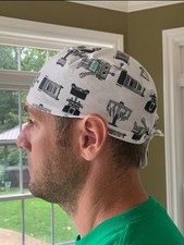 Da Vinci robot robotic surgeon White skull scrub surgical OR hat cap mens