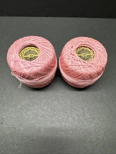 Lot of 2 Vintage COATS and CLARK'S Big Ball COTTON CROCHET Thread 30, Pink