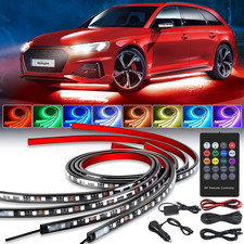 4Pcs Car Underglow Neon Accent Strip Lights RGB Underbody Light Strips Car Truck