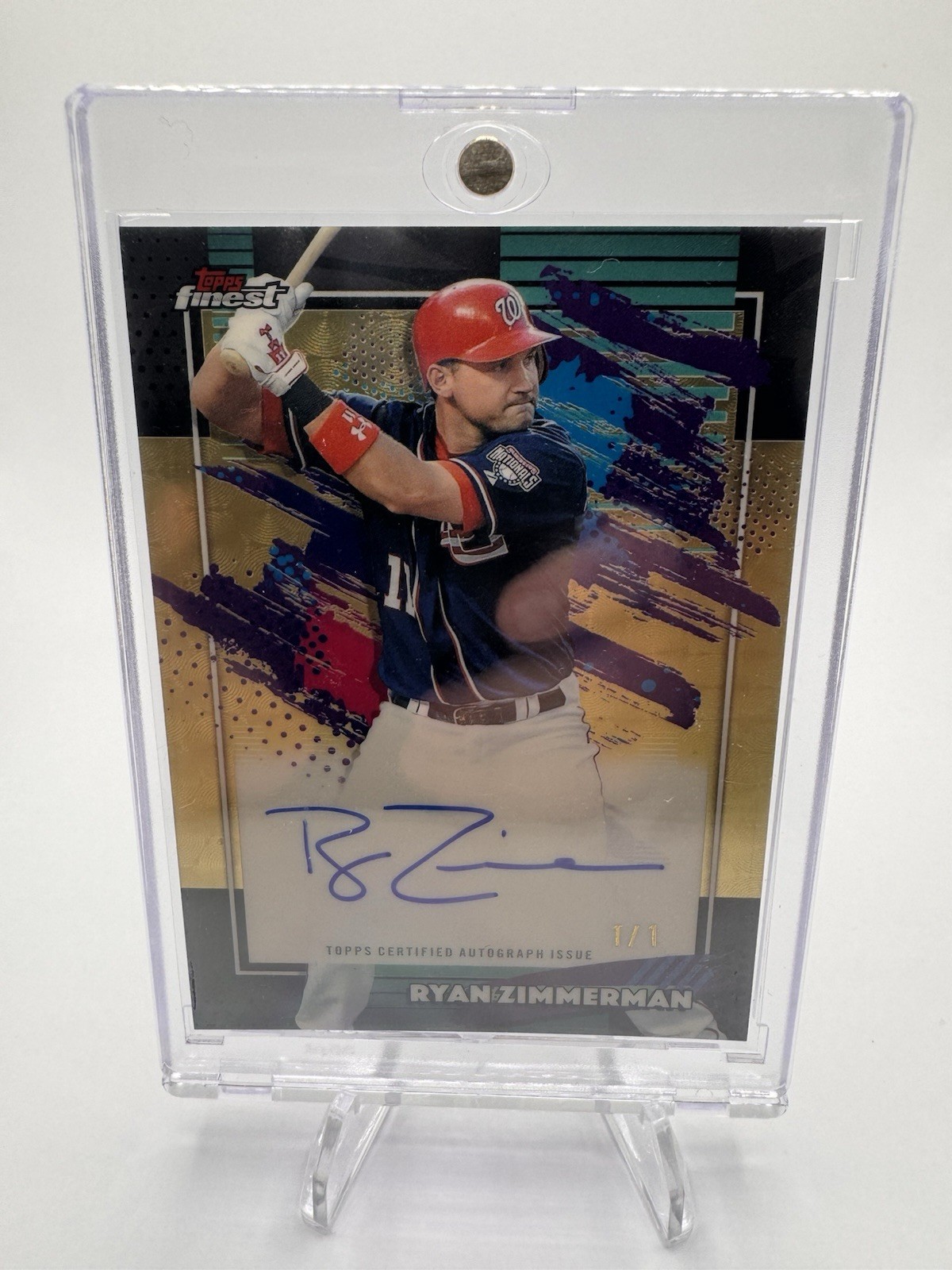 2026 ToppsFinest Ryan Zimmerman Superfractor Auto 1/1 Washington Nationals FA-RZ view 3