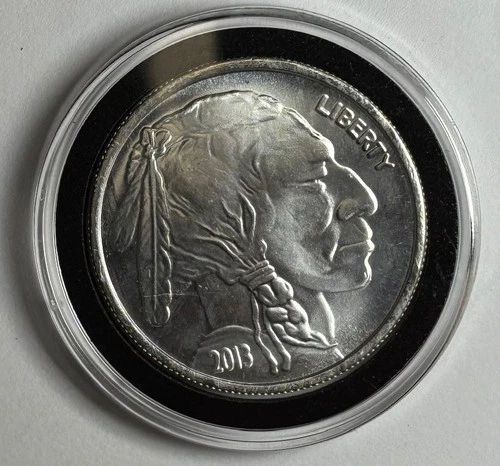 2013 US Mint Indian Head/Buffalo Silver Round 1 Troy Oz Fine Silver Uncirculated
