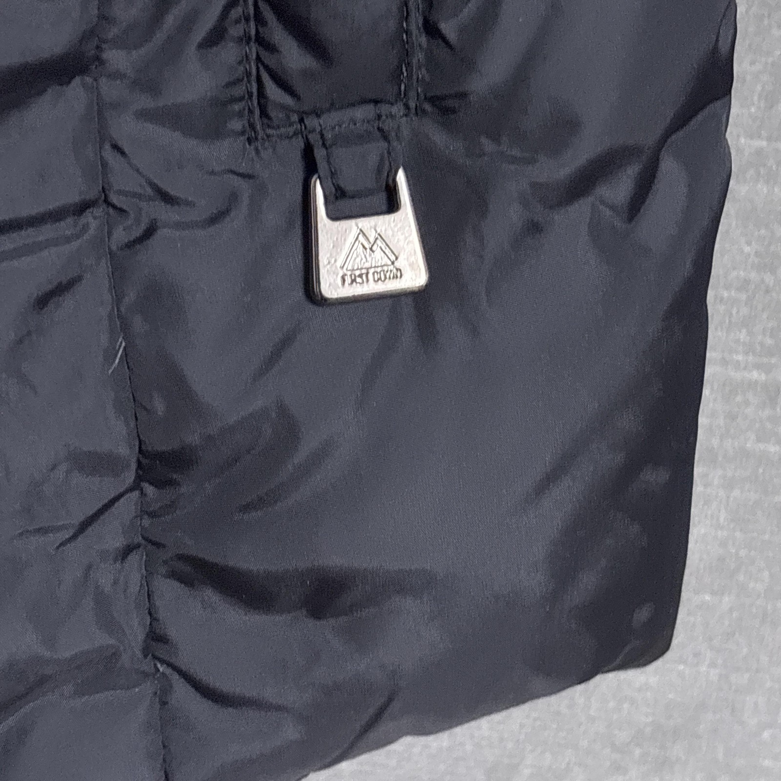 Vintage First Down Puffer Jacket Large Black Down… - image 6