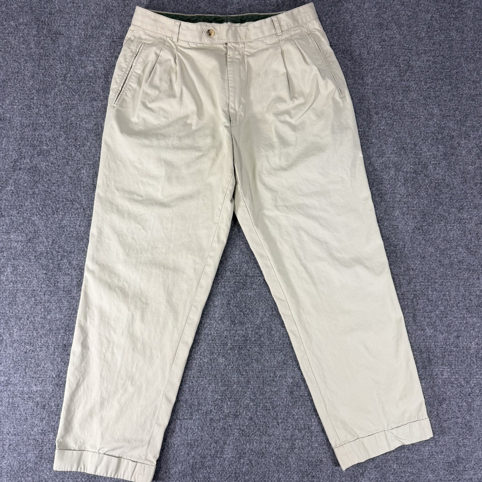 Vintage 90s Hugo Boss Golf Pleated Khaki Pants Beige Chinos 37x27