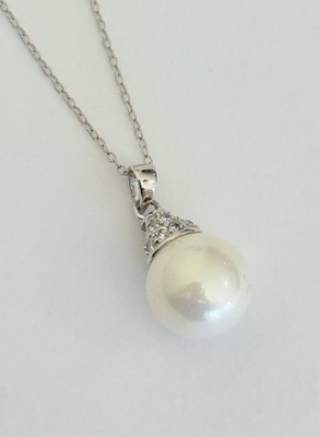 Exquisite 925 Sterlingsilber minimalistische Süßwasserperlen Anhänger Halskette 18''